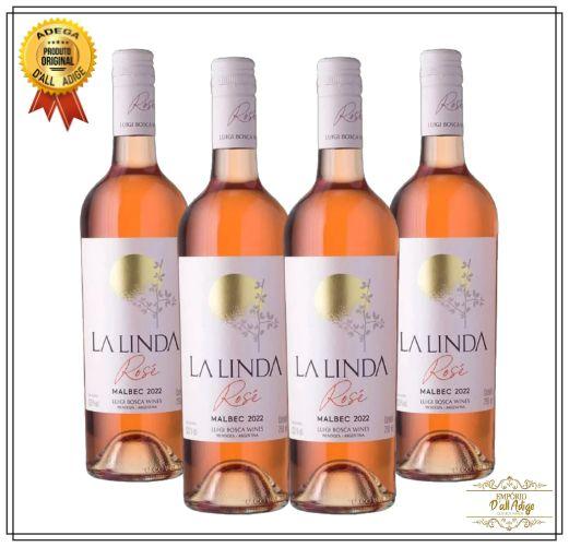 Imagem de Kit 4 Vinhos Argentino La Linda Rosé Malbec