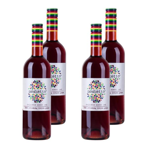 Kit 4 Vinhos Frisante Mosketto Tinto Itália 750ml - MGM Mondo del Vino Imagem de Kit 4 Vinhos Frisante Mosketto Tinto Itália 750ml