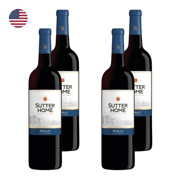 Imagem de Kit 4 Vinhos Trinchero Sutter Home Merlot Tinto EUA 750ml