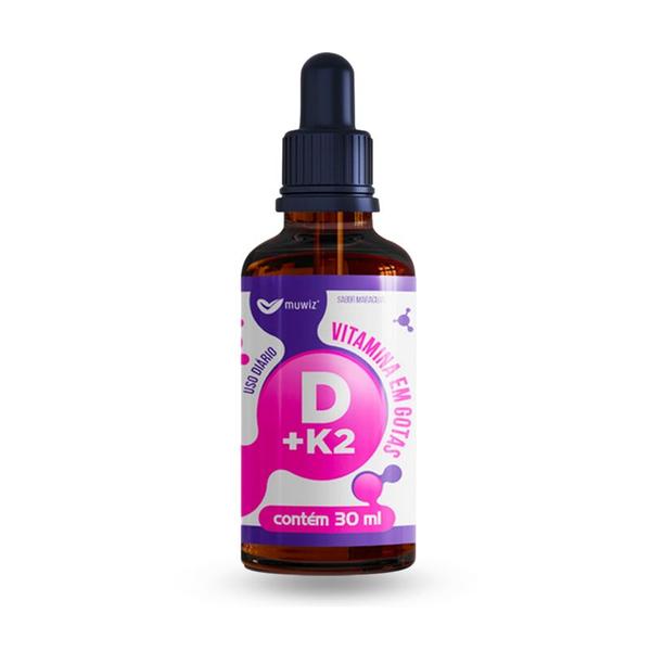 Kit 4 vitamina d + vitamina k2 gotas sabor maracujá muwiz Imagem de Kit 4 vitamina d + vitamina k2 gotas sabor maracujá muwiz