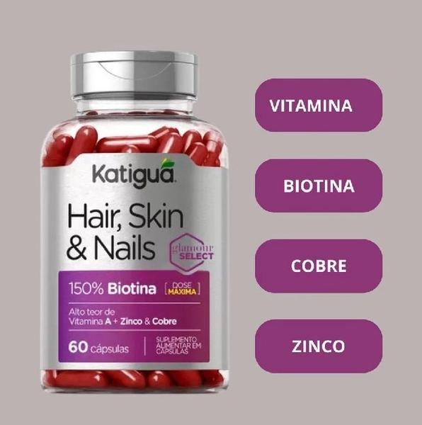 Imagem de Kit 4 Vitaminas Biotina Dose Máxima 60 Comprimidos - Katiguá