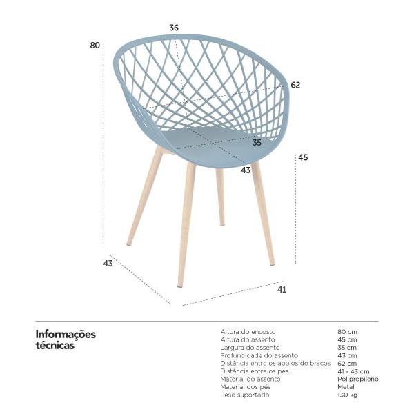 Imagem de KIT - 4 x cadeiras Clarice Nest com apoio de braços - Sidera
