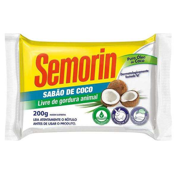 Imagem de Kit 40 Barra Semorin de Sabão De Coco Tradicional 200g Cada