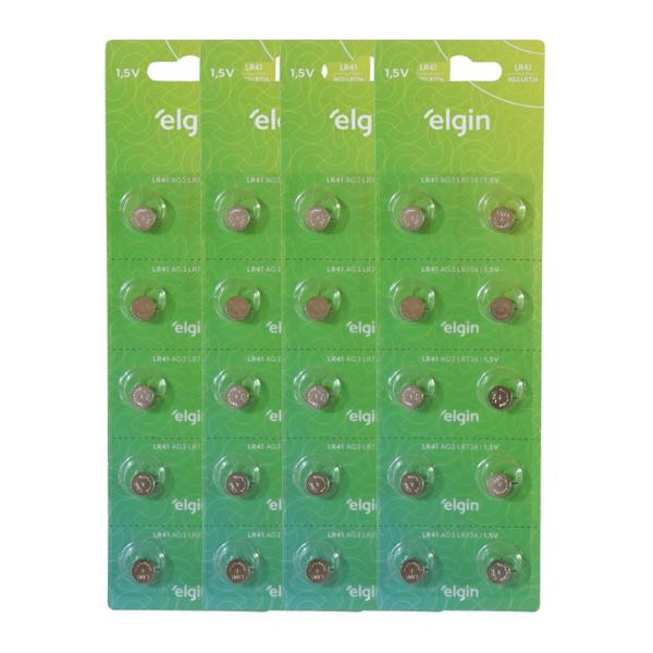 Kit 40 Baterias Pilhas Alcalina Lr41 1,5v 4 Cartela Elgin Imagem de Kit 40 Baterias Pilhas Alcalina Lr41 1,5v 4 Cartela Elgin