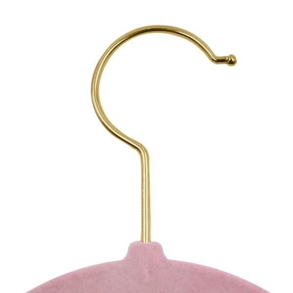 Imagem de Kit 40 Cabides Veludo Rosa e Gancho Dourado Antideslizantes