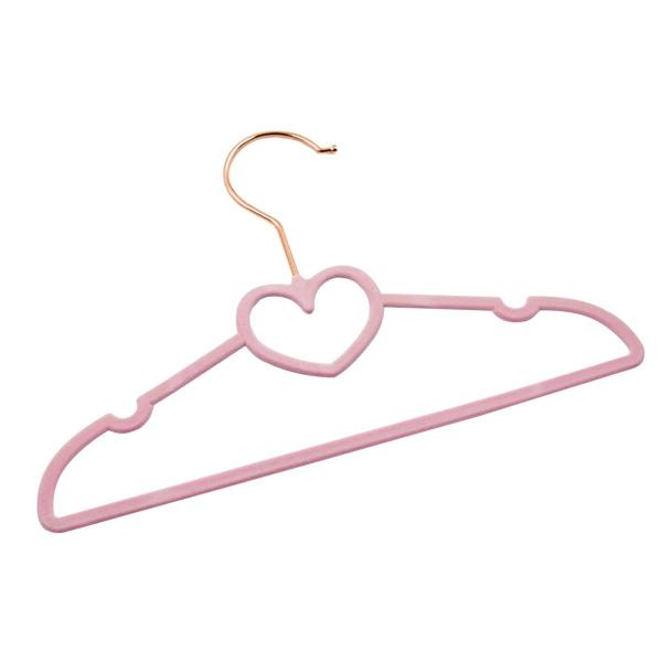 Kit 40 Cabides Veludo Rosa Gancho Rose Infantil 28cm Coração - ARBORETHO Imagem de Kit 40 Cabides Veludo Rosa Gancho Rose Infantil 28cm Coração