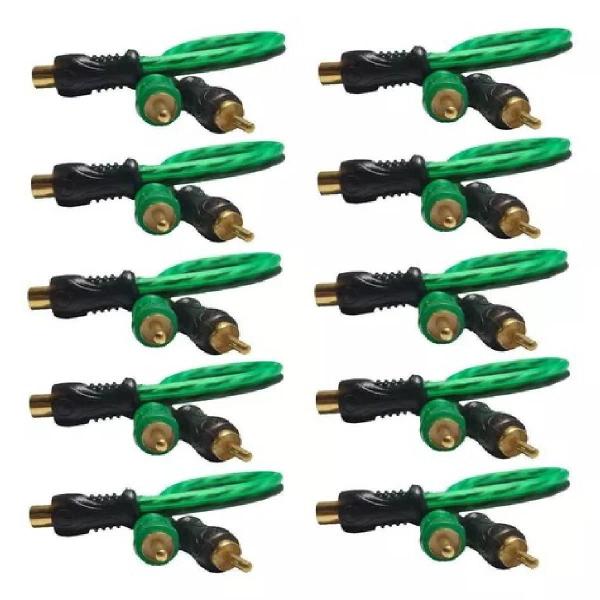 Imagem de Kit 40 Cabo Y 2Mx1F Rca Injetado Technoise 200Pró 4Mm Verde