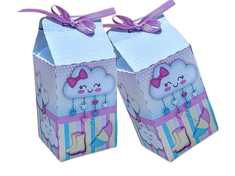 Kit 40 Caixinhas Milk Lembrancinha Festa Infantil Chá de Bebê Chuva de Amor - KIBUNITINHO Imagem de Kit 40 Caixinhas Milk Lembrancinha Festa Infantil Chá de Bebê Chuva de Amor