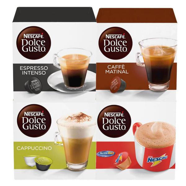 Imagem de Kit 40 Cápsulas Dolce Gusto  Café, Nescau, Cappuccino