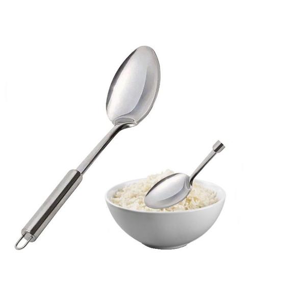 Imagem de Kit 40 Colher de Arroz Aço Inoxidável Grande Luxo Utensílios para Cozinha Prime Multiuso