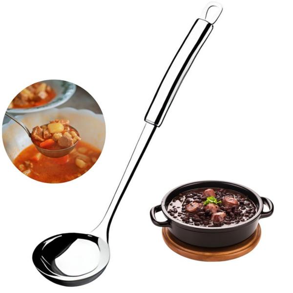 Imagem de Kit 40 Concha de Feijão Aço Inoxidável Grande Luxo Utensílios para Cozinha Prime Multiuso