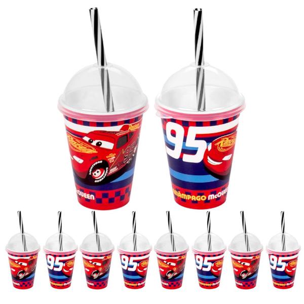 Kit 40 Copos Shake para Festa de Aniversário Carros Mcqueen - Plasútil Imagem de Kit 40 Copos Shake para Festa de Aniversário Carros Mcqueen