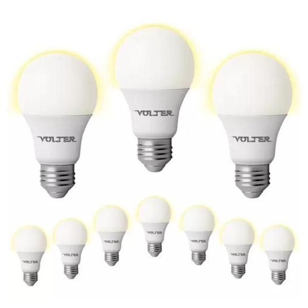 Imagem de Kit 40 Lâmpada Led 9w Volter Bulbo Comercio Casa Soquete E27 Branco Frio 6500k