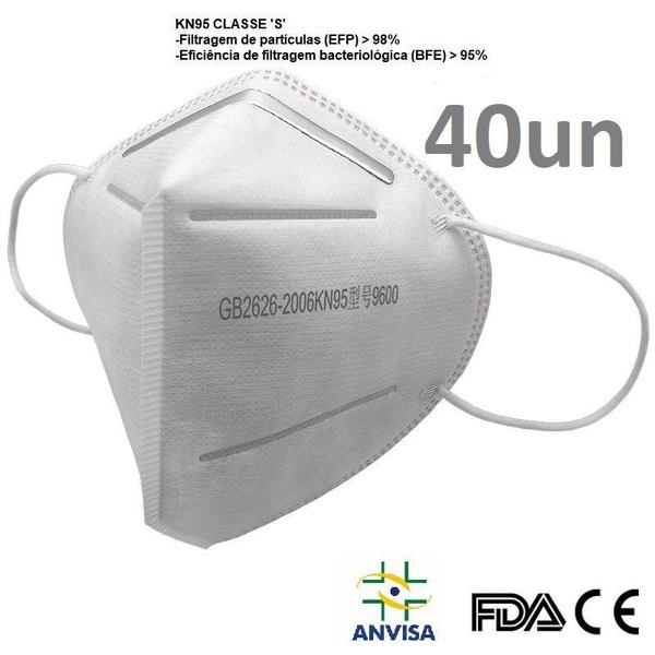 Imagem de Kit 40 Máscara KN95 Registro Anvisa  FDA CE emb Individualmente