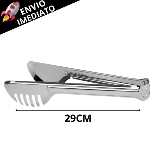 Imagem de Kit 40 Pegador em Inox Pegador de Massa 29cm Pegador de Salada Pegador Universal e Pegador de Carne