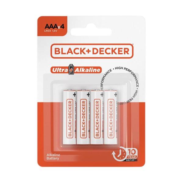 Imagem de Kit 40 Pilhas Alcalina AAA Palito 10 Cartelas Black+Decker