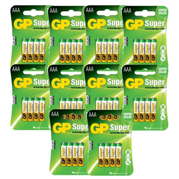 Imagem de Kit 40 Pilhas Palito Aaa Gp Super 1.5v Alcalina - 10 Cartelas Com 4