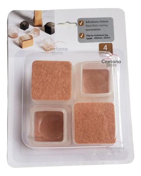 Imagem de Kit 40 Proteção Para Pé Da Cadeira Quadrada Silicone 2,2-3cm