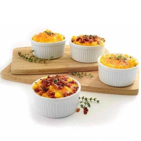 Imagem de Kit 40 Ramekin Grande 220ml Branco Canelado Potinhos Molho Petisqueira Uno Coza