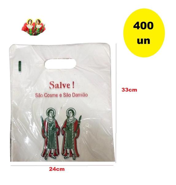 Imagem de Kit 400 Sacolas Plástica Para São Cosme E Damião 33X24