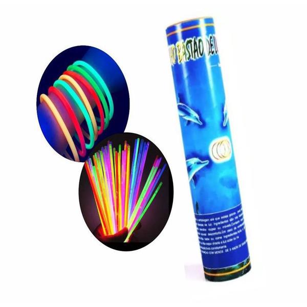 Imagem de kit 400 un Pulseira Neon Adereços Balada Fluorescente Festa