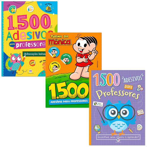 Imagem de Kit 4500 Adesivos para Professores - Incentive seus Alunos a aprender + Educação Infantil + Turma da Mônica