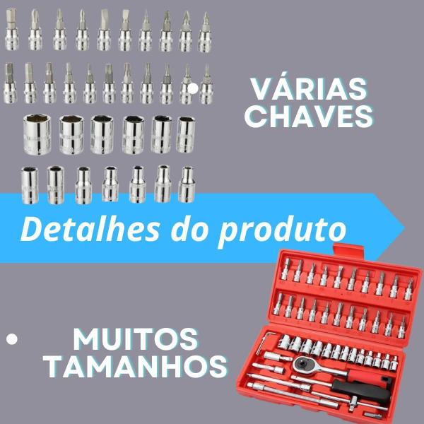 Kit 46 Chave Catraca Jogo De Soquetes Allen Torx Ferramentas Imagem de Kit 46 Chave Catraca Jogo De Soquetes Allen Torx Ferramentas