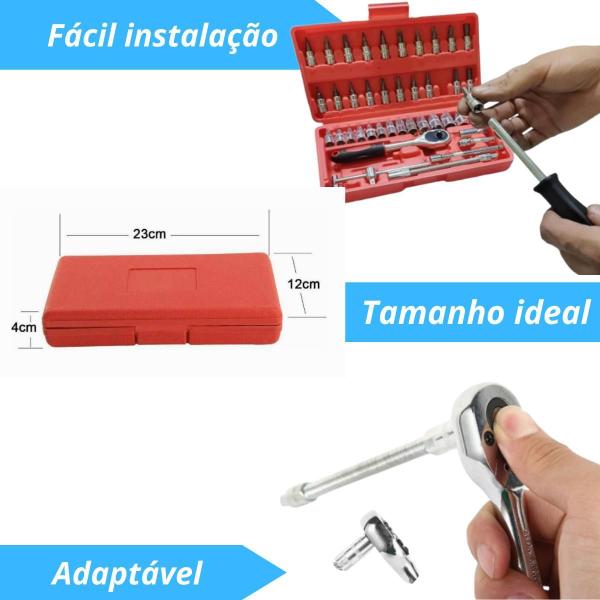 Kit 46 Chave Catraca Jogo De Soquetes Allen Torx Ferramentas Imagem de Kit 46 Chave Catraca Jogo De Soquetes Allen Torx Ferramentas