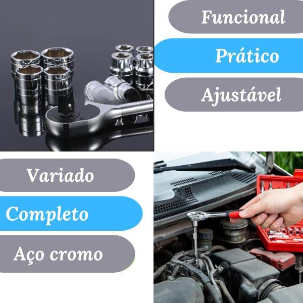 Kit 46 Chave Catraca Jogo De Soquetes Allen Torx Ferramentas Imagem de Kit 46 Chave Catraca Jogo De Soquetes Allen Torx Ferramentas