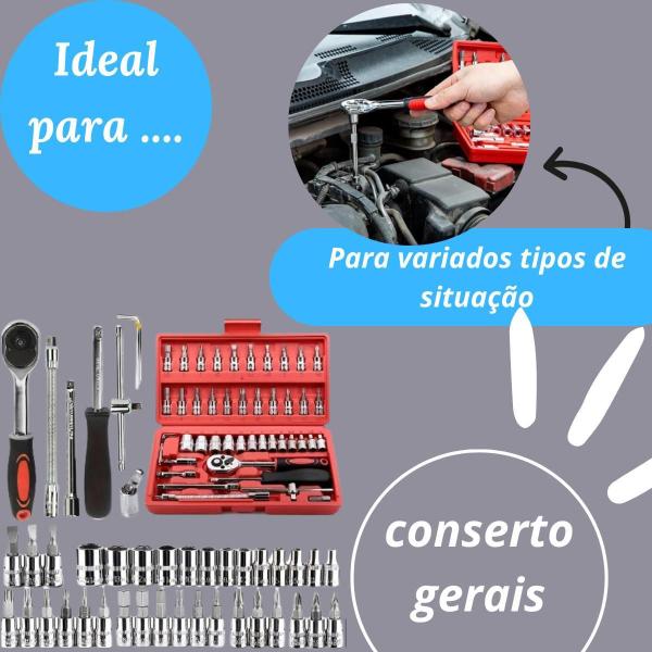 Kit 46 Chave Catraca Jogo De Soquetes Allen Torx Ferramentas Imagem de Kit 46 Chave Catraca Jogo De Soquetes Allen Torx Ferramentas