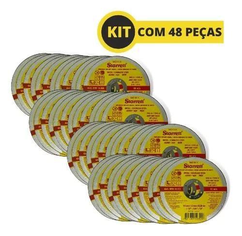 Imagem de Kit 48 Discos Corte Metal Aço Inox Dac115-14 115mm Starrett