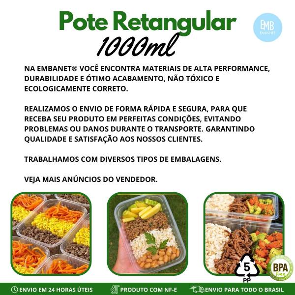 Imagem de Kit 48 Potes Reutilizaveis Para Marmita Fitness Resistente 1000ml