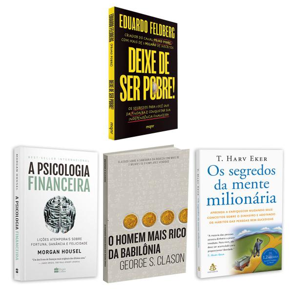 Imagem de Kit 4livros, O Homem Mais Rico Da Babilônia + Os Segredos Da Mente Milionária + A Psicologia Financeira + Deixe de Ser Pobre