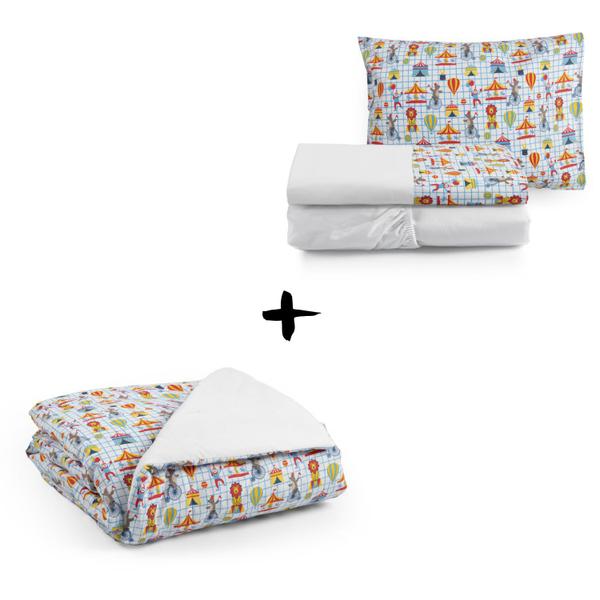 Imagem de Kit 4pçs Edredom e Lençol para Mini Cama Variedades Moderno