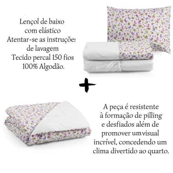 Imagem de Kit 4pçs Edredom e Lençol para Mini Cama Variedades Moderno