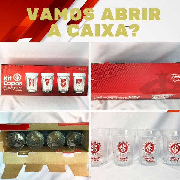 Imagem de Kit 4Un Copo Americano Tradicional Vidro 190ml Bar Cerveja Time Internacional Oficial