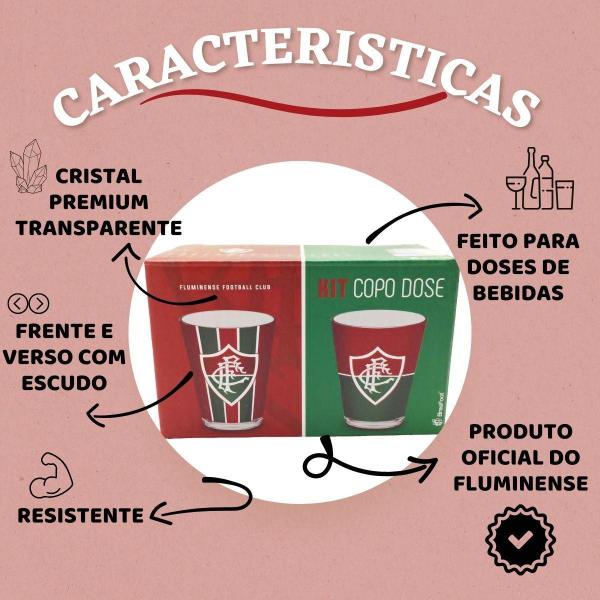 Imagem de Kit 4Un Copo Dose Shot 60Ml Pinga Cachaça Time Fluminense