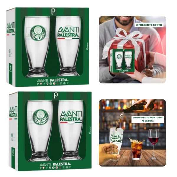 Imagem de Kit 4Un Copos Munich Vidro Tulipa Cerveja Chopp Time Escudo Palmeiras Oficial