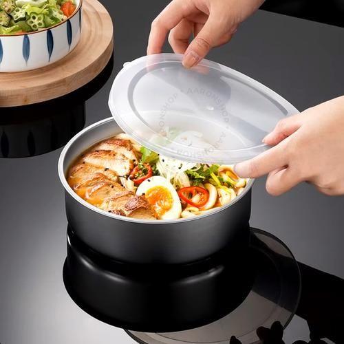 Kit 4un Tigelas Aço Inox C/ Tampa Potes p/ guardar alimentos - Clink Imagem de Kit 4un Tigelas Aço Inox C/ Tampa Potes p/ guardar alimentos