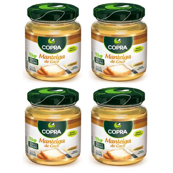 Kit 4uni Manteiga de Coco Tradicional 200gr - Copra Imagem de Kit 4uni Manteiga de Coco Tradicional 200gr - Copra