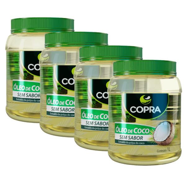 Kit 4uni Óleo de Coco (sem sabor) 1 Litro - Copra Imagem de Kit 4uni Óleo de Coco (sem sabor) 1 Litro - Copra