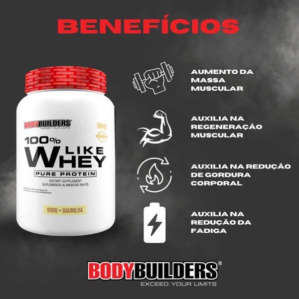 Imagem de Kit 4x 100% Like Whey Pure Protein 900g - Bodybuilders