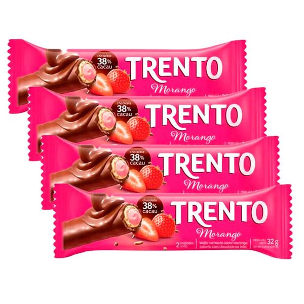 Imagem de Kit 4X 32g Chocolate Trento Morango