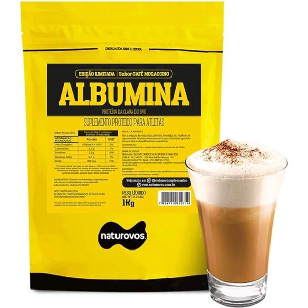 Imagem de Kit 4x Albumina Naturovos 1kg Mocaccino