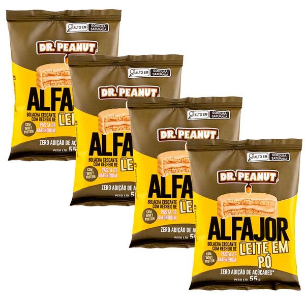 Imagem de Kit 4x Alfajor Com Whey Protein - 55g cada - Todos Sabores - Dr Peanut