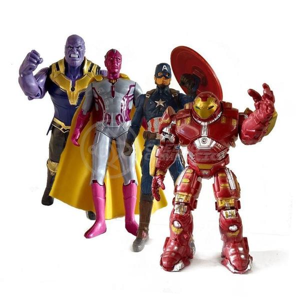 Kit 4X Bonecos 17Cm Capitão America Thanos Hulkbuster Visão - TIKTOYS Imagem de Kit 4X Bonecos 17Cm Capitão America Thanos Hulkbuster Visão