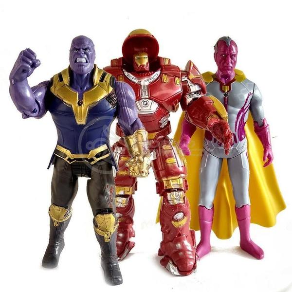 Kit 4X Bonecos 17Cm Capitão America Thanos Hulkbuster Visão - TIKTOYS Imagem de Kit 4X Bonecos 17Cm Capitão America Thanos Hulkbuster Visão