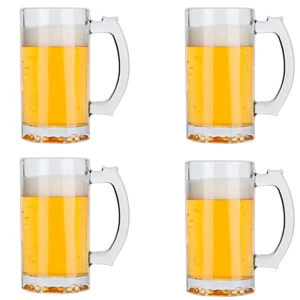 Imagem de Kit 4x Caneca De Vidro P/ Chopp 0 Grau 470ml