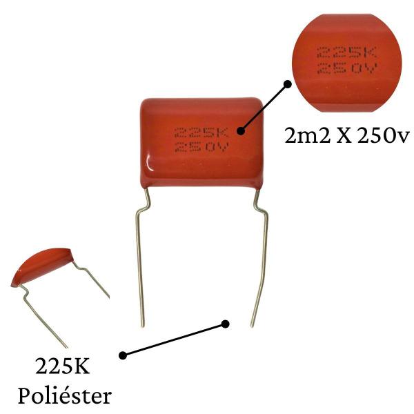 Imagem de Kit 4x Capacitores Driver Corneta 47x100 e 2 Capacitor Super Tweeter 2m2x250 250v 225j