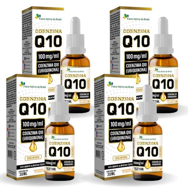 Imagem de Kit 4x Coenzima Q10 30ml Sabor Laranja Flora Nativa do Brasil